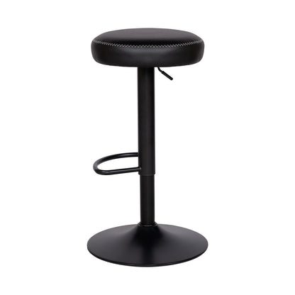 HAZLET Moderne, höhenverstellbare Barhocker mit Fußstützen, 2er-Set – Schwarz