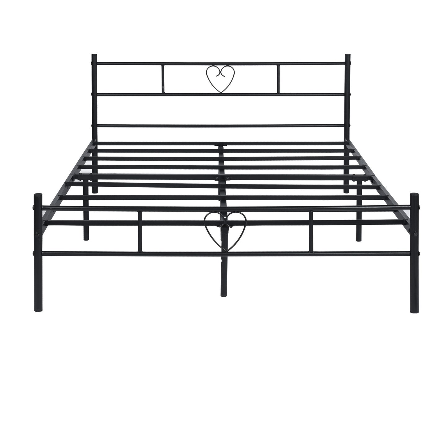 HEART Herzfärmiges Einzel-/Doppelbett aus Metall 94 * 196 cm/143 * 196 cm - Schwarz