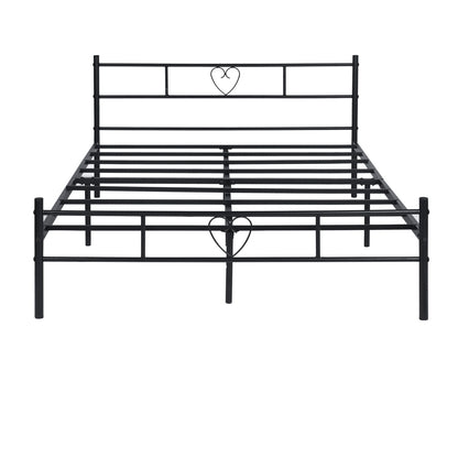 HEART Herzfärmiges Einzel-/Doppelbett aus Metall 94 * 196 cm/143 * 196 cm - Schwarz