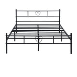 HEART Herzfärmiges Einzel-/Doppelbett aus Metall 94 * 196 cm/143 * 196 cm - Schwarz