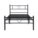 HEART Herzfärmiges Einzel-/Doppelbett aus Metall 94 * 196 cm/143 * 196 cm - Schwarz