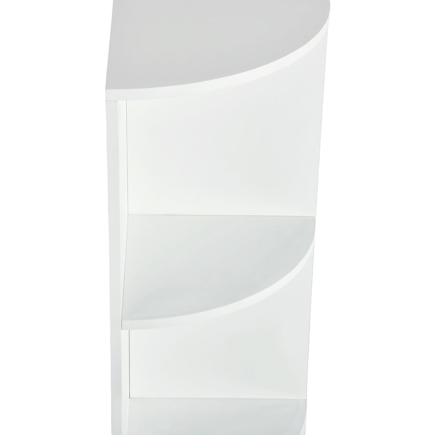 5-stöckiges weißes Eckregal, Fächerdesign, modernes kleines Bücherregal 130 cm – HOBART