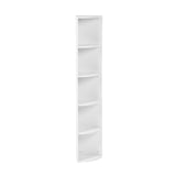 5-stöckiges weißes Eckregal, Fächerdesign, modernes kleines Bücherregal 130 cm – HOBART