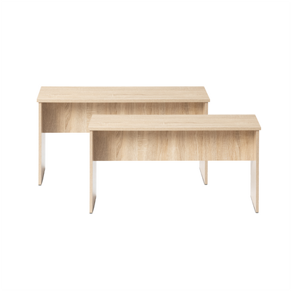 Esszimmerbank lang mit 90cm Sitzfläche, 2er Set - Eiche/Weiß/Schwarz - HYBLA