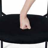 Sitzfläche aus Samt, Rückenlehne Rohrgefleccht/Metal-2er Set Stühle