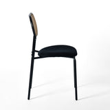 Sitzfläche aus Samt, Rückenlehne Rohrgefleccht/Metal-2er Set Stühle