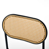 Sitzfläche aus Samt, Rückenlehne Rohrgefleccht/Metal-2er Set Stühle