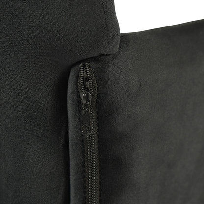 Breiter Esszimmerstuhl mit Samtarmlehnen, Schwarz/Dunkelgrau – KAMELY