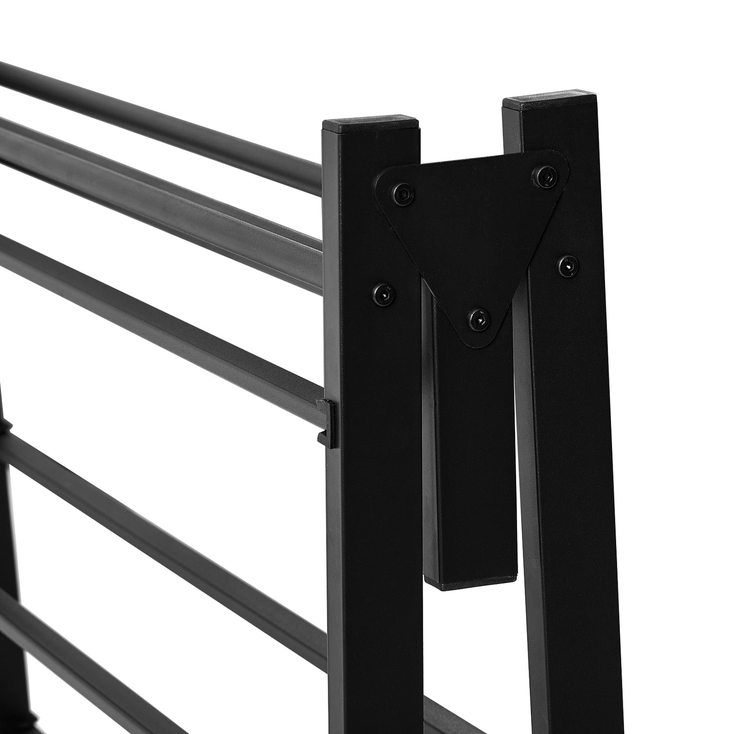 LIA Einzel-/Doppelklappbett aus Metall 94 x 196 cm/143 x 196 cm – Schwarz