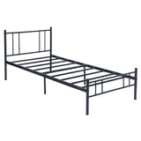 LOCARNO Einzel-/Doppelbett aus Metall 94 * 196 cm/143 * 196 cm - Schwarz