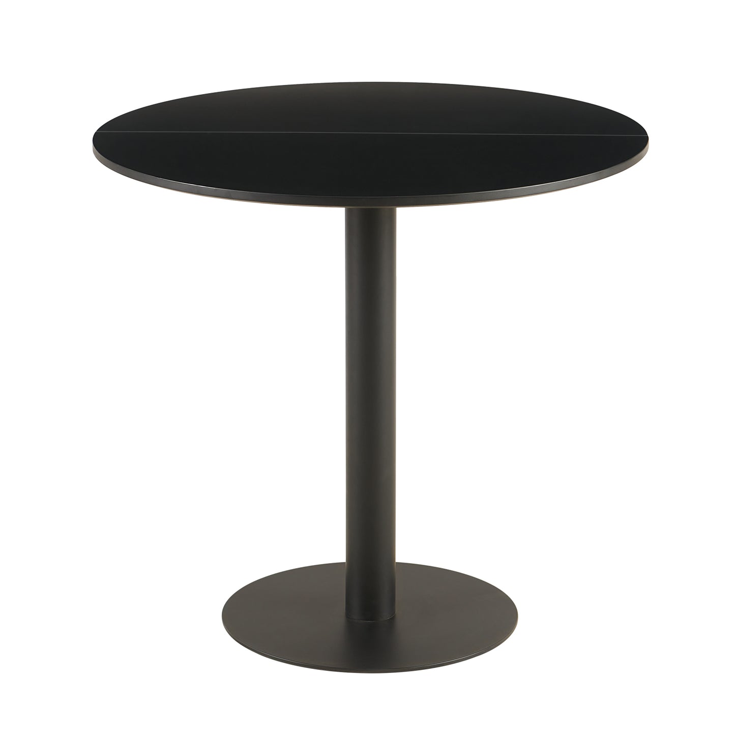 LYMAN Runder Esstisch, 80 cm, Weiß/Schwarz