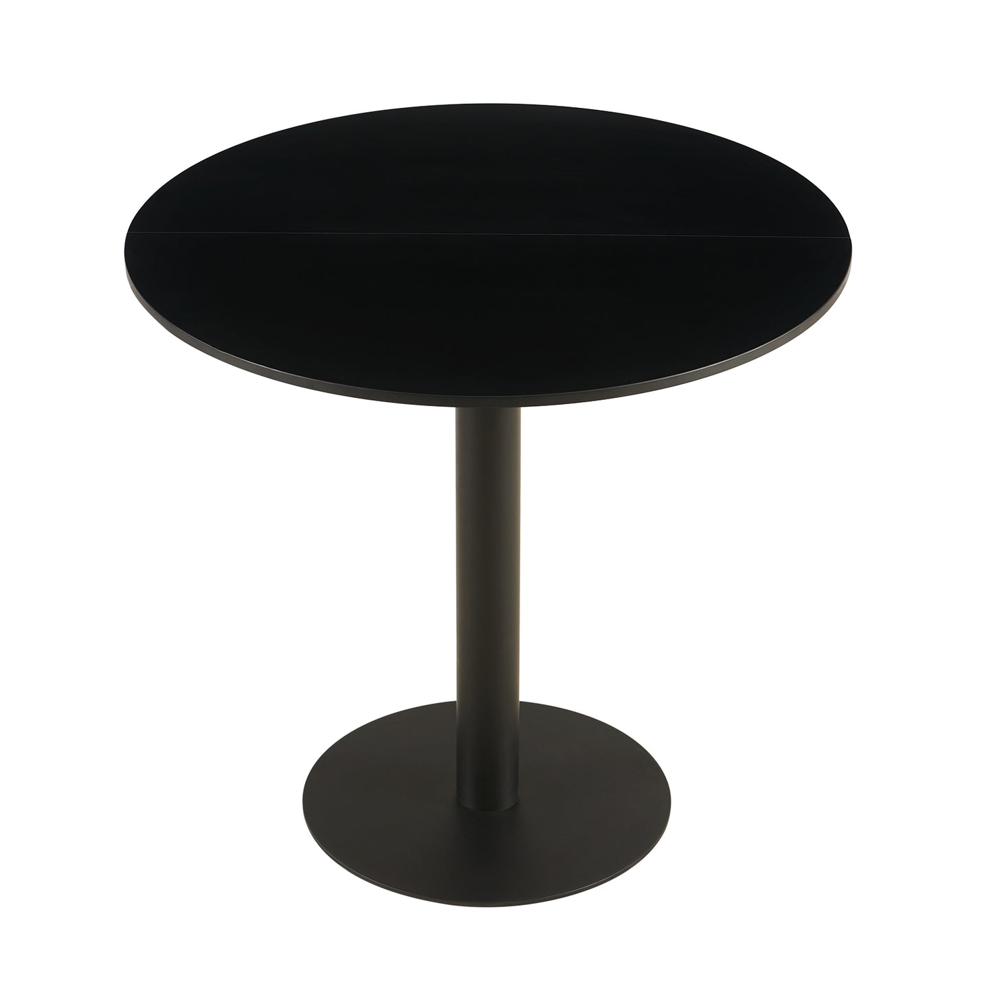 LYMAN Runder Esstisch, 80 cm, Weiß/Schwarz