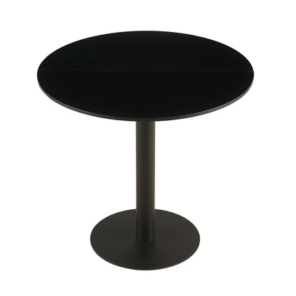 LYMAN Runder Esstisch, 80 cm, Weiß/Schwarz