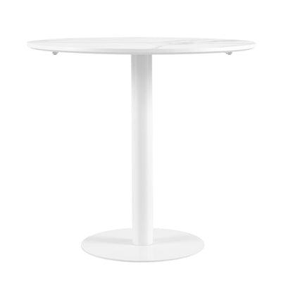 LYMAN Runder Esstisch, 80 cm, Weiß/Schwarz