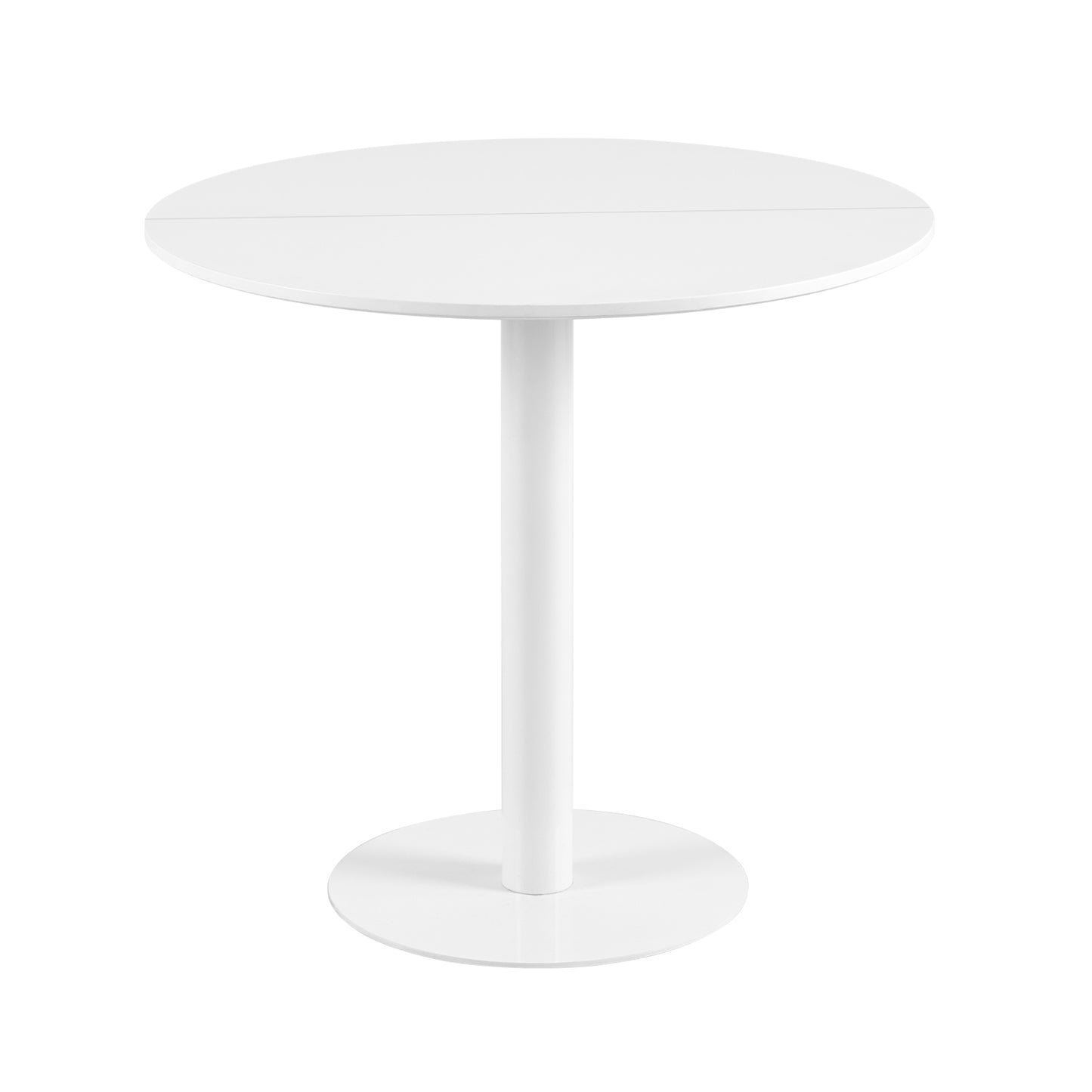 LYMAN Runder Esstisch, 80 cm, Weiß/Schwarz