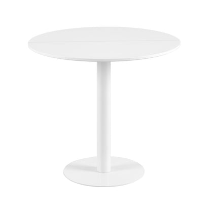 LYMAN Runder Esstisch, 80 cm, Weiß/Schwarz