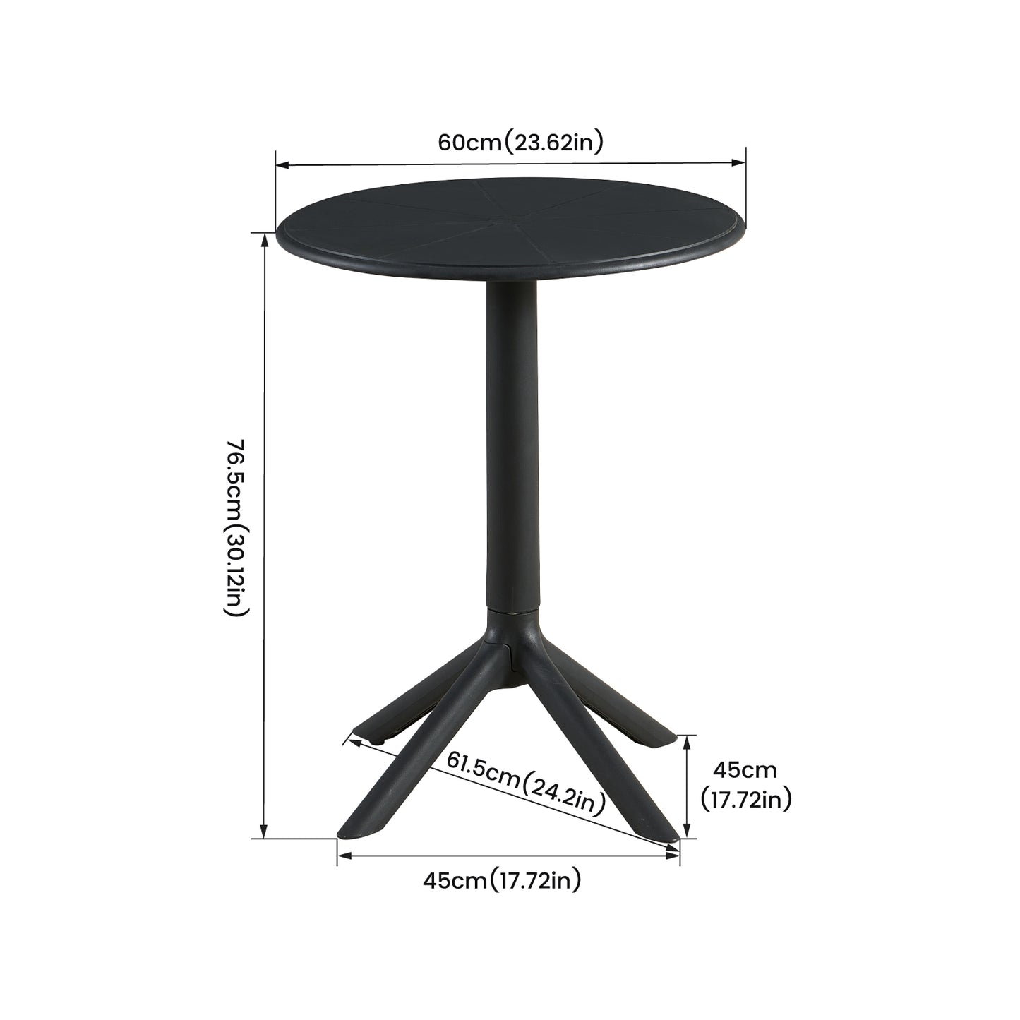 Moderne Cocktailtisch, Höhe 75 cm, Schwarz