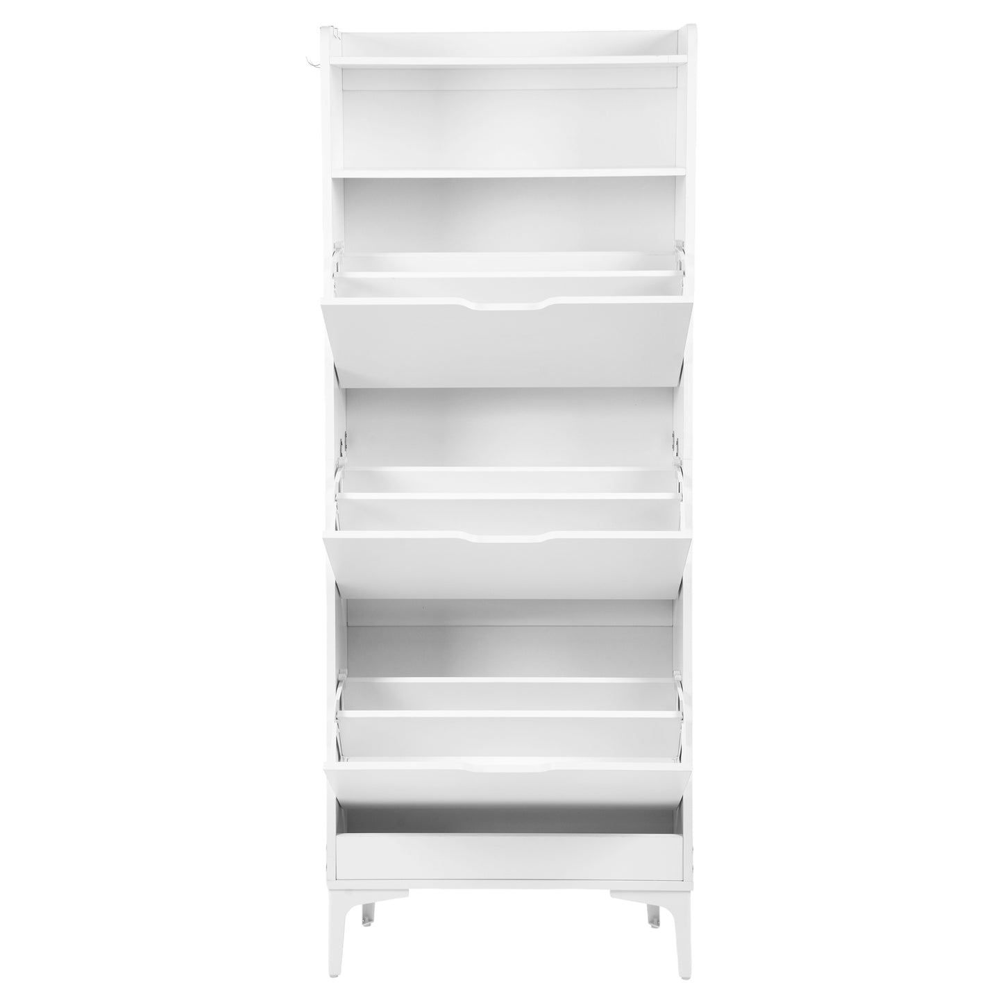 MELVIN Schuhschrank mit 3 Fächern, Schuhregal, 60 x 159,3 cm – MDF, Weiß