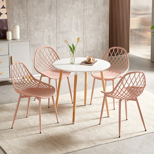 Morandi Color Metal Side Chair (4er-Set) - Bohnenpaste/Eiscremegrün/Khaki-MILAN