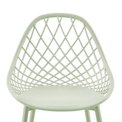 Morandi Color Metal Side Chair (4er-Set) - Bohnenpaste/Eiscremegrün/Khaki-MILAN