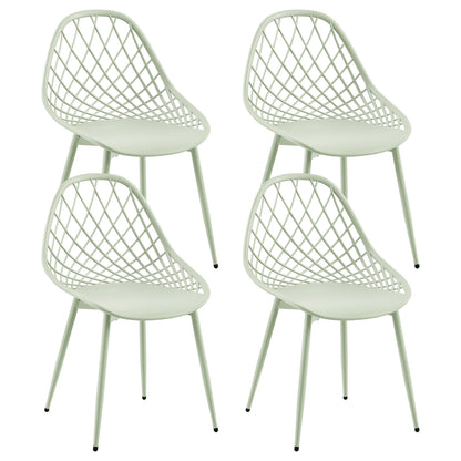 Morandi Color Metal Side Chair (4er-Set) - Bohnenpaste/Eiscremegrün/Khaki-MILAN