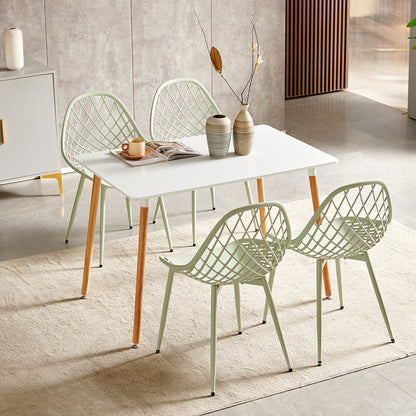 Morandi Color Metal Side Chair (4er-Set) - Bohnenpaste/Eiscremegrün/Khaki-MILAN