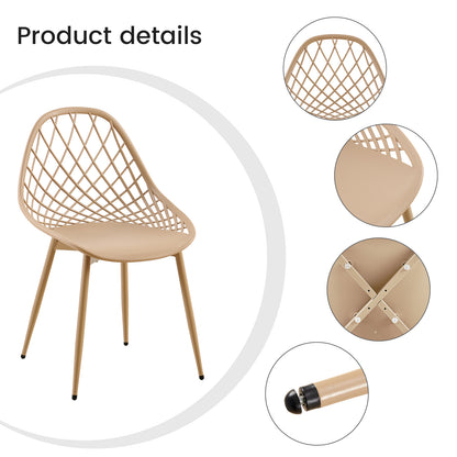 Morandi Color Metal Side Chair (4er-Set) - Bohnenpaste/Eiscremegrün/Khaki-MILAN