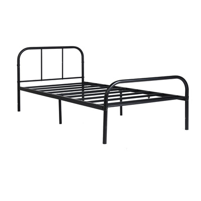 MILO Einzel-/Doppelbett aus Metall 94 * 196 cm/143 * 196 cm - Schwarz