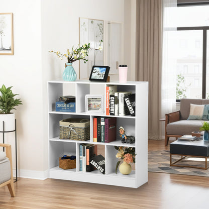 Freistehendes Bücherregal mit 8 offenen Fächern – Wolkenweiß