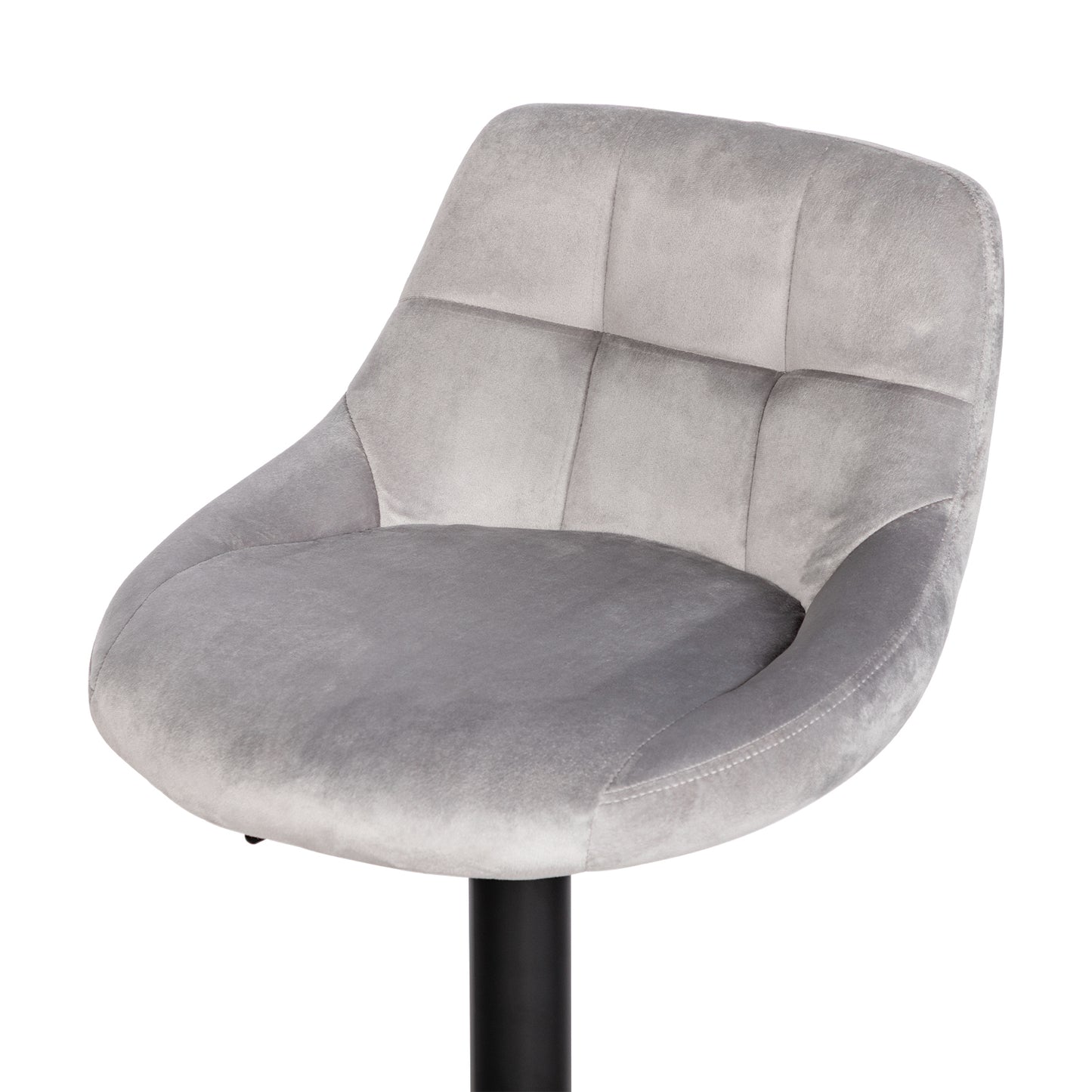OLIVET Moderner, verstellbarer Barstuhl aus Samt, 2er-Set – Grau