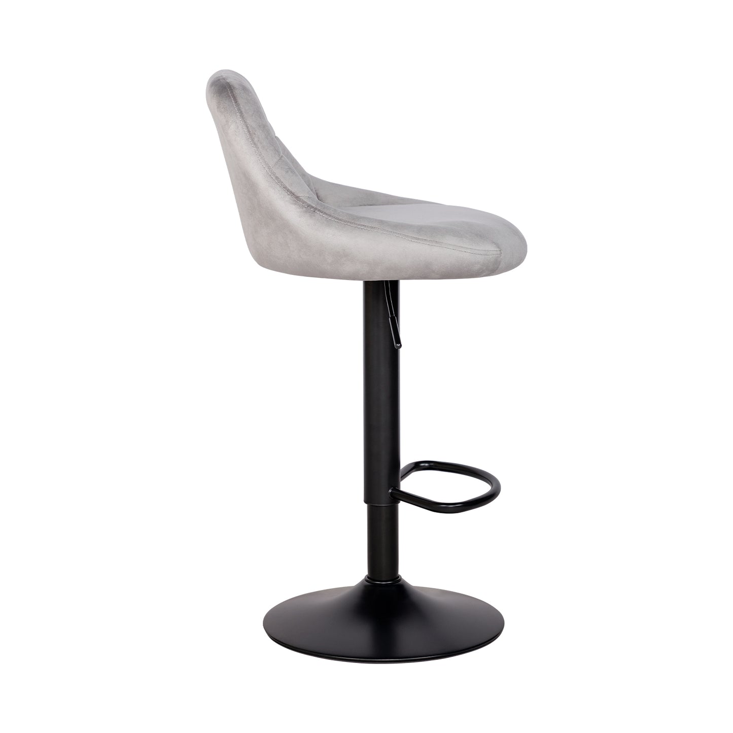 OLIVET Moderner, verstellbarer Barstuhl aus Samt, 2er-Set – Grau