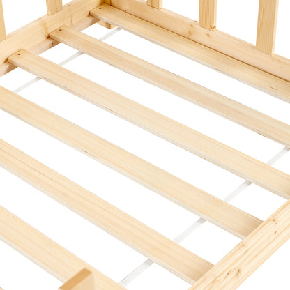Kinderbett Hausbett Kinder-Einzelbett Holz/Weiß – PINEY