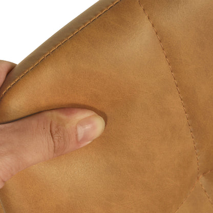 Armloser Esszimmerstuhl mit Stoffbezug und schwarzen Eisenbeinen – Schwarz/Grau/Braun