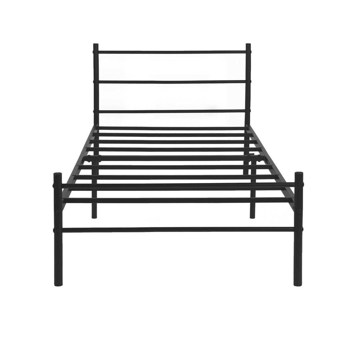 PRIMO Einzelbett aus Metall – Schwarz, 2er-Set