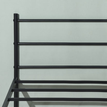 PRIMO Einzel-/Doppelbett aus Metall 94 * 196 cm/143 * 196 cm - Schwarz/Weiß