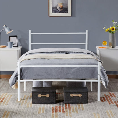 PRIMO Einzel-/Doppelbett aus Metall 94 * 196 cm/143 * 196 cm - Schwarz/Weiß