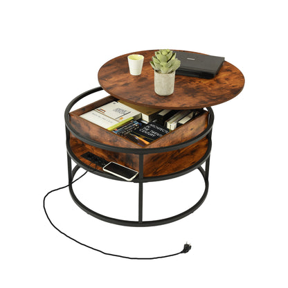 Lift-Top Couchtisch mit verstecktem Fach und Steckdose