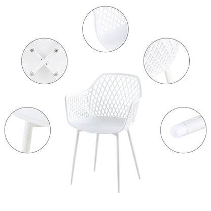 ROME Hollow Arm Chair (4er-Set) – Weiß
