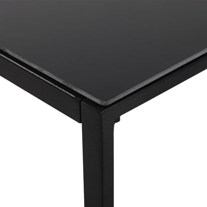 5-teiliges Gartenmöbelset aus Rattan, 2 Sessel + 2 Hocker + 1 Tisch – Schwarz