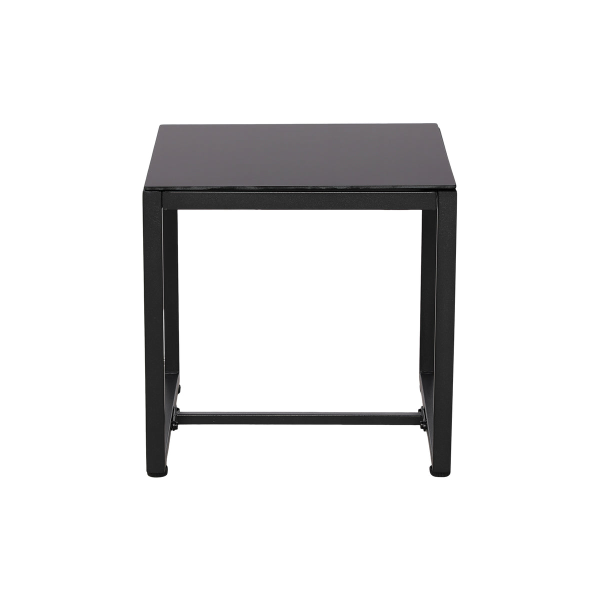 5-teiliges Gartenmöbelset aus Rattan, 2 Sessel + 2 Hocker + 1 Tisch – Schwarz