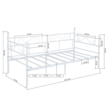 SOROSIS Metallsofa Einzelbett 95 * 196 cm - Schwarz/Weiß