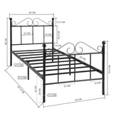 TIKI Einzel-/Doppelbett aus Metall, 94 x 196 cm/143 x 196 cm, Schwarz/Weiß