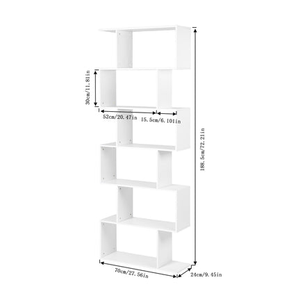 TILDEN Bücherregal, Standregal, Büroregal, Raumteiler mit 6 Fächern – Weiß