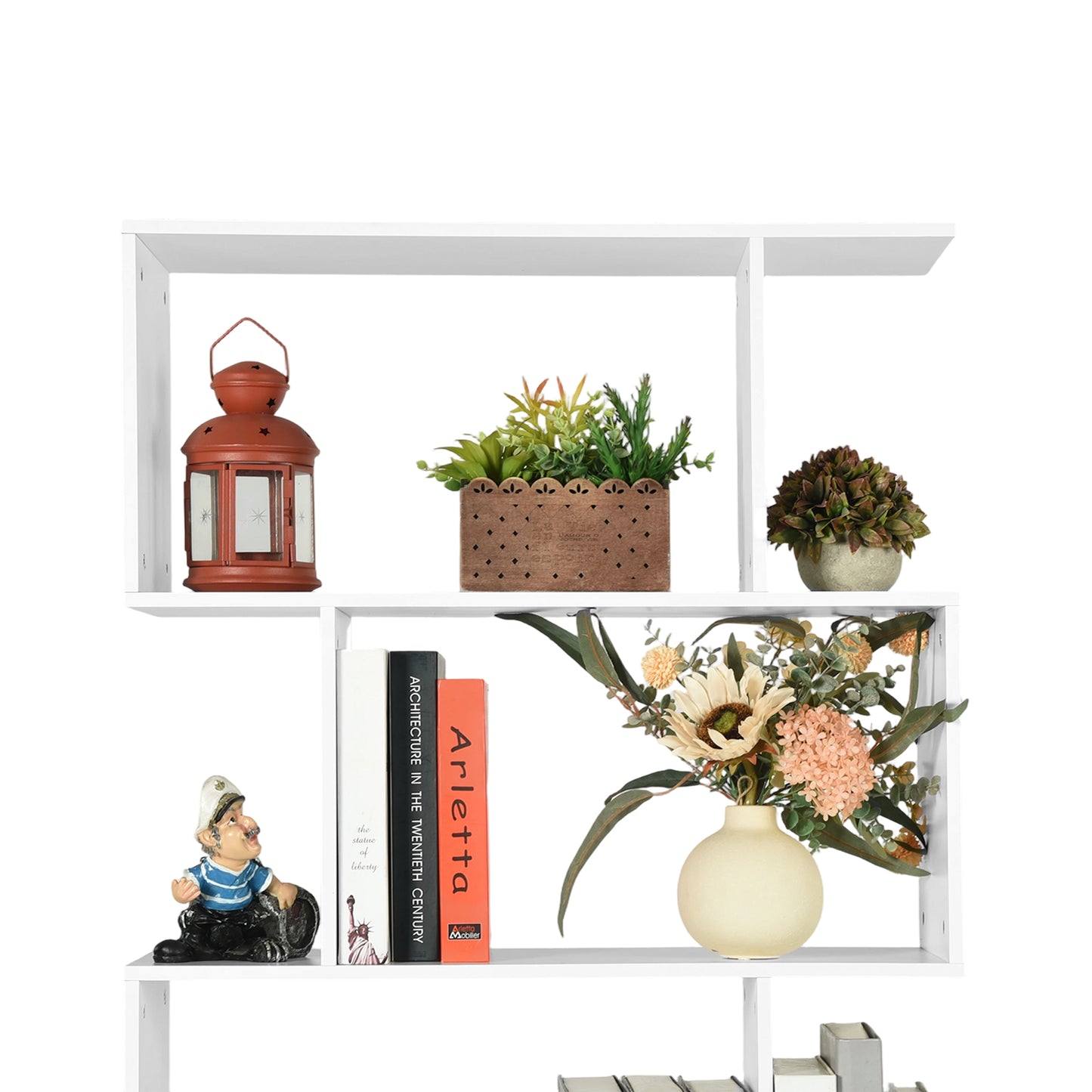 TILDEN Bücherregal, Standregal, Büroregal, Raumteiler mit 6 Fächern – Weiß