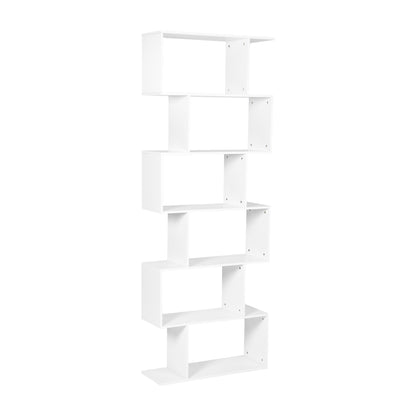 TILDEN Bücherregal, Standregal, Büroregal, Raumteiler mit 6 Fächern – Weiß