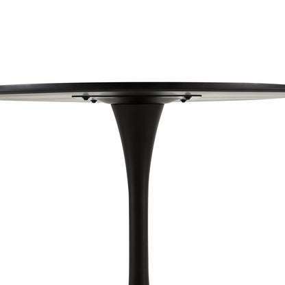 Der Desktop ist ein ganzes Stück TULIP Bock-Esstisch mit 70 cm – Weiß/Schwarz