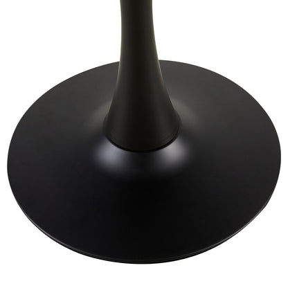 TULIP Runder Esstisch ohne Lücken, 75 cm - Schwarz/Weiß/Marmor