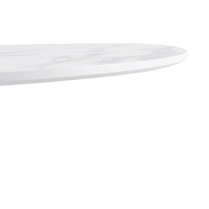 TULIP Runder Esstisch ohne Lücken, 75 cm - Schwarz/Weiß/Marmor