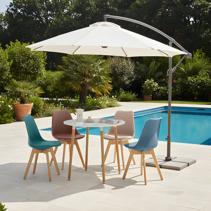 TULIP Weichplastikstuhl, weiche Farbkombination, 4er-Set