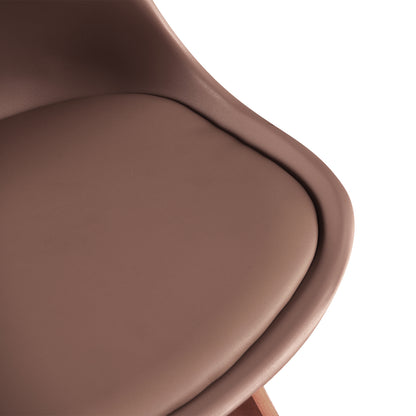 TULIP Stuhl für Waschtisch, Gepolstert (2/4er-Set) – Schokolade